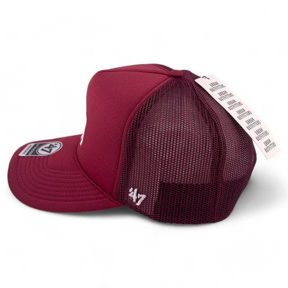 '47 Brand UO New York Yankees Maroon Trucker Snapback Baseball Rope Hat Cap - Picture 2 of 4